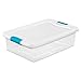 Sterilite 12-Pack Latching Box, Under Bed Storage Bins with Lids, Clear Plastic, 32 Quart - Heavy-Duty Organizing Containers for Closet, Bathroom, and Office