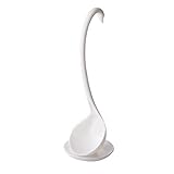 Elegant Swan Long Handled Spoon Soup Porridge Scoop Tableware Dinnerware Flatware Cooking Kitchen Tool Accessories (White)