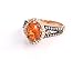 LeVian Fire Opal Ring Chocolate and Vanilla Diamonds 14K Rose Gold Size 7