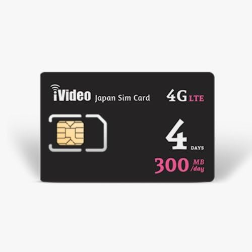 iVideoWiFi Japan SIM Card Softbank Prepaid Unlimited Data 300MB/Day in 4G Speed (4 Days)