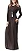 DEARCASE Women's A-line Swing Maxi Dresses Long Sleeve Long Casual Dresses Coffee XX-Large