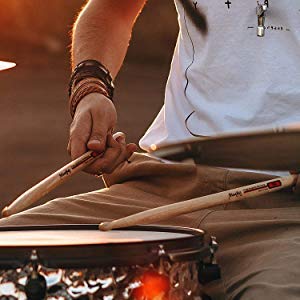 Mugig Drumsticks, 5A Wood Tip Hickory Drum Stick, for Kids,Adults, Professional and Beginner (3 Pairs)