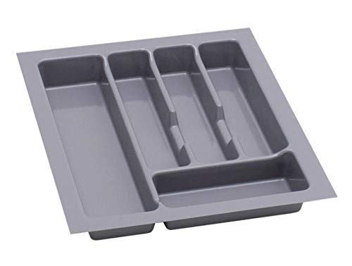 Alusfera Cutlery Tray for Drawers 45 cm, Cutlery Insert, Practical Drawers Organiser System, Cutlery Insert for Drawers, Drawer Separator, Drawer Organiser, 380 x 430 mm, Silver