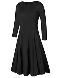 iclosam manga 3 4 para mujer una línea dobladillo acampanado Casual Swing Midi vestido