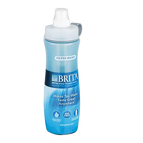 Brita 20 Ounce Sport Water Bottle with Filter, Blue (Pack of 3)
