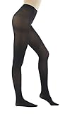 STYLEGAGA Women's 80 Denier Semi Opaque Solid Color Footed Pantyhose Tights 2Pair (M/L, Black)