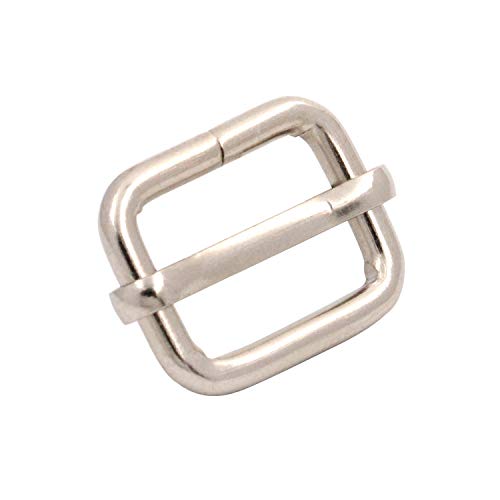 BIKICOCO Metal Slide Adjuster Tri Glide with Movable Center Bar Non Welded 1.5 x 1.2 cm Inside Dimensions Silver Pack of 50