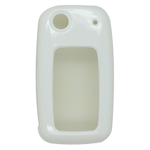 BROVACS Paint PVC Colour Shell Cover ABS Hard Case Holder Compatible with VOLKSWAGEN PASSAT SKODA SEAT Flip Remote Key Fob SV0801 White