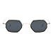AEVOGUE Unisex Sunglasses Small Metal Frame Asymmetry Temple AE0520 (Gold&Black, 56)