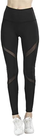 Gymsupply Women's Mesh Yoga Capri Pants Workout Running Crop Leggings With Hidden Pocket Y4(Medium)
