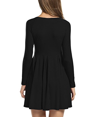 Meaneor Womens Raglan Sleeve Casual Scoop Neck Flare Tunic Dress |  Desertcart Gambia