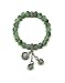 Natural Green Jade Stone and Cute Sea Shell Charm Bracelet. Stretch. Heart Chakra. Dream Stone. Clear White Inclusions Present. Three Choices.