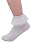 YASIDI Women Socks, Comfortable No-Show Cotton Ankle lace Socks (3 Pairs, White)