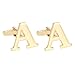 Salutto Men's Gold Alphabet Cufflinks 1 Pair with Gift Box