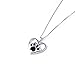 S925 Sterling Silver Puppy Dog Cat Pet Paw Print Love Heart Pendant Necklace 18 inches