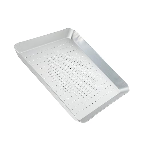 Cabilock Square Perforated Pizza Pan High Temperature Resistant Oven Baking Tray for Crisp Crust Non Stick Surface and Easy Food Release for Homemade Pizza and Pancakes