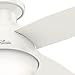 Hunter Fan 44 inch Contemporary Low Profile White Ceiling Fan with LED Light Kit and Remote Control (Renewed)