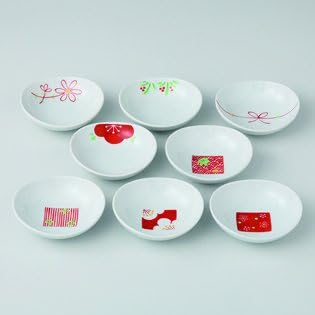 Japanese Porcelain Hasami Ware. Set of 8 hime kozuke Small Plates. hsm-K84-52620