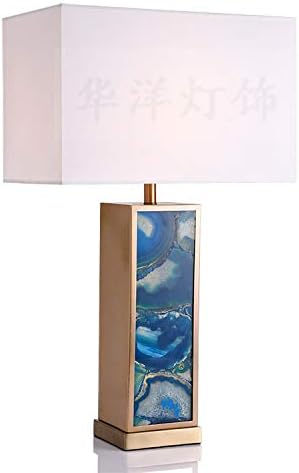 Lampshade Lighting Chandelier Wall Lamp H650*D400 American Blue Art Agate Table Lamp Postmodern Designer Villa Living Room Bedroom Square Bedside Lamp