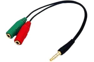 Portable 3.5mm 2 in 1 Earphone Audio Adapter Cable Female to Male Extension(Black & Green & Pink) Durability