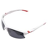 Br'Guras 400 UV Protection Designer Sunglasses, Polarized Sunglasses with Unbreakable Frame, Sports Sunglasses for Mens Womens Driving Baseball Running Cycling Fishing Golf White & Red