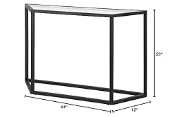 Levi 44'' Wide Trapezoid Console Table in Blackened