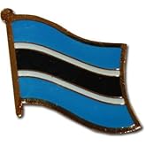 Botswana Flag Die-struck Metal Single Lapel Pin with Butterfly Clasp Closure