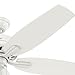 Hunter Fan Company, 53322, 52 inch Newsome Fresh White Indoor / Outdoor Ceiling Fan and Pull Chain