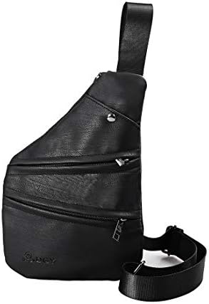 Men's Fashion Sport Bag Sling Bag Shoulder Unbalance Chest Bags Waterproof Cross Body Backpack Multipurpose Anti Theft Pack Bags for Outdoor Sport Travel Hiking GZ00334 Black