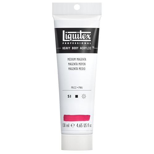 Liquitex 1047500 Professional Heavy Body Acrylfarbe in Künstlerqualität mit ausgezeichneter Lichtechtheit in buttriger Konsistenz, 138ml - Mittel Magenta