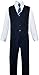 Boys Pinstripe Suit in Grey with Matching Tie Size 2-20 (12, Dark Navy Blue)