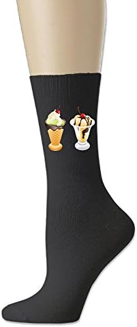 Rongyingst Pin Dessert Unisex Soft Comfortable Cotton Socks Funny Warm Crew Dress Socks Black