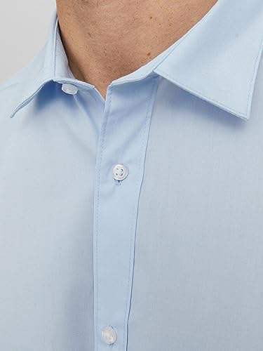 Camicia Classica da Uomo Jjjoe LS Plain, Blu di Cachemire, L