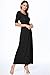 82 Days Women's Casual 3/4 Sleeve Long Maxi Dress with Elastic Waist Made in USA - Black S