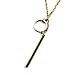 RIAKOOB 18K White Gold Plated Women's Blue Topaz Necklace Drop with Pave Stones