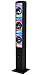 Sharper Image SBT1021BK Infinity Lights Mirror Bluetooth Tower Speaker With Lights, Colorful LED Show