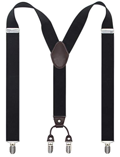 Alizeal Solid Skinny Suspenders X Shape for Men with 4 Clips www.denim.fit 3
