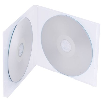 DragonTrading 1 x Double Clear CD Jewel Cases – Shatterproof 10.4mm Spine with Outer Sleeve for Artwork – Holds 2 CD/DVD/Blu-ray Discs – Ideal for Replacements, Storage & Mailing