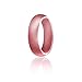 ROQ Silicone Rubber Wedding Ring for Women, Dome Solid Glitter & Metallic, Rubber Silicone Wedding Band, Anniversary Rings, Promise Ring, 5.5mm Wide 2mm Thick, Single, Metallic Rose Pink, Size 8