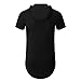 OLRIK Men's Hipster Hip Hop Short Sleeve T-Shirt with Zipper Trim Black XL