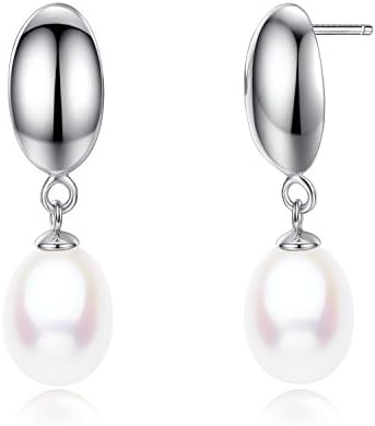 925 Sterling Silver Teardrop Freshwater Cultured Pearl Dangle Earrings