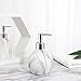 Luxspire Hand Soap Dispenser, 15.2 oz Marble Hand Lotion Bottle, Stainless Steel Pump Lotion Container, Refillable Liquid Hand Soap Jar, Resin Shower Dispensers for Bathroom, Kitchen, Marble White