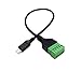 Poyiccot Micro USB Screw Terminal Block Connector, Micro USB Male to 5 Pin/Way Female Bolt Screw Shield terminals Pluggable Type Adapter Connector Cable 30cm(Micro USB Male)