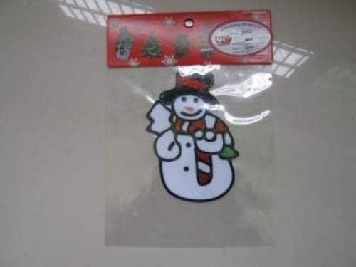 SNOWMAN 80X120MM GEL CLING WINDOW STICKER CHRISTMAS DECORATION