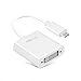 ARKTEK USB-C to DVI Adapter USB Type C (Thunderbolt 3 Compatible) to DVI 2K Cable Adapter for Chromebook Pixel and More (White)