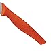 Rachael Ray 5-Inch Japanese Stainless Steel Serrated Utility Knife with Orange Handle and Sheath