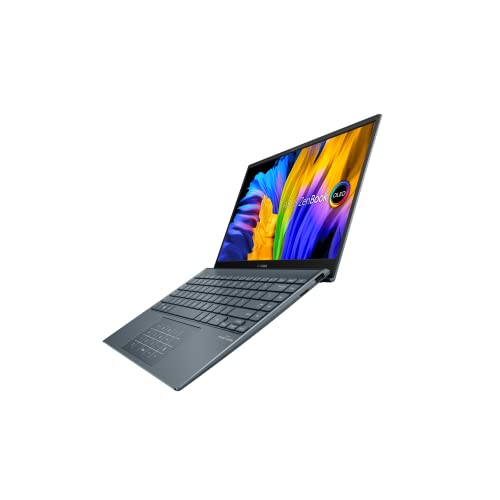 ASUS ZenBook 13 Ultra-Slim Laptop, 13.3 OLED NanoEdge, Intel Evo Platform i5-1135G7, 8GB LPDDR4X RAM, 256GB SSD, Thunderbolt 4, Wi-Fi 6, Windows 11 Home, AI Noise-Cancellation, Pine Grey, UX325EA-DH51