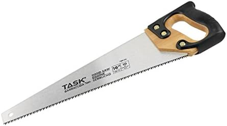 16" Thin Kerf Task Barracuda Handsaw for Wood PVC- Two-Way Blade Cuts 50% Faster - Soft Rubberized Grip