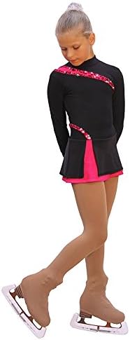 IceDress - Figure Skating Dress - Lasso(Black with Raspberry) (CS)