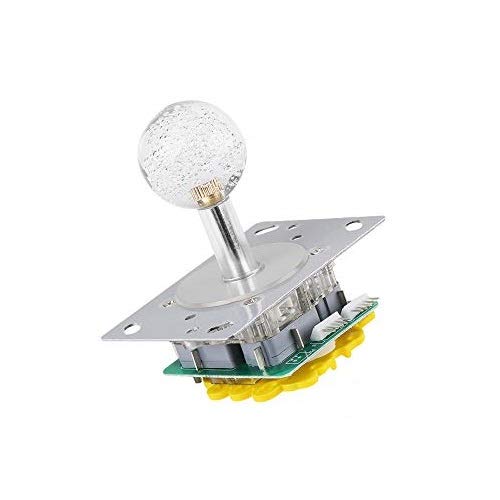 HEEPDD Joystick, Colorful LED Illuminated Joystick Switchable 4/8 Way Classic Game Joystick Adjustable Ball Competition Style Long Handle Joystick for Cabinets,